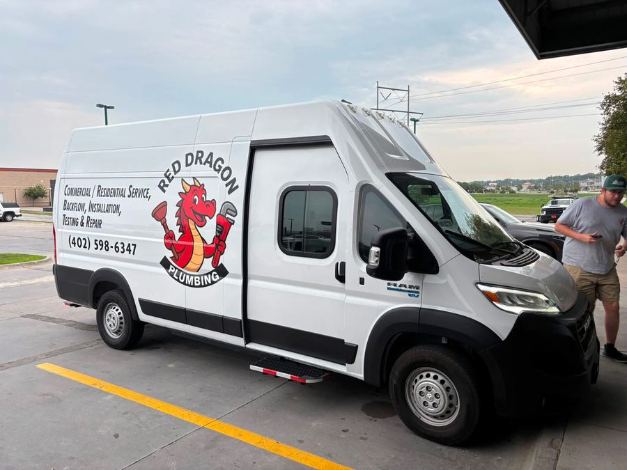 Red Dragon Plumbing service van
